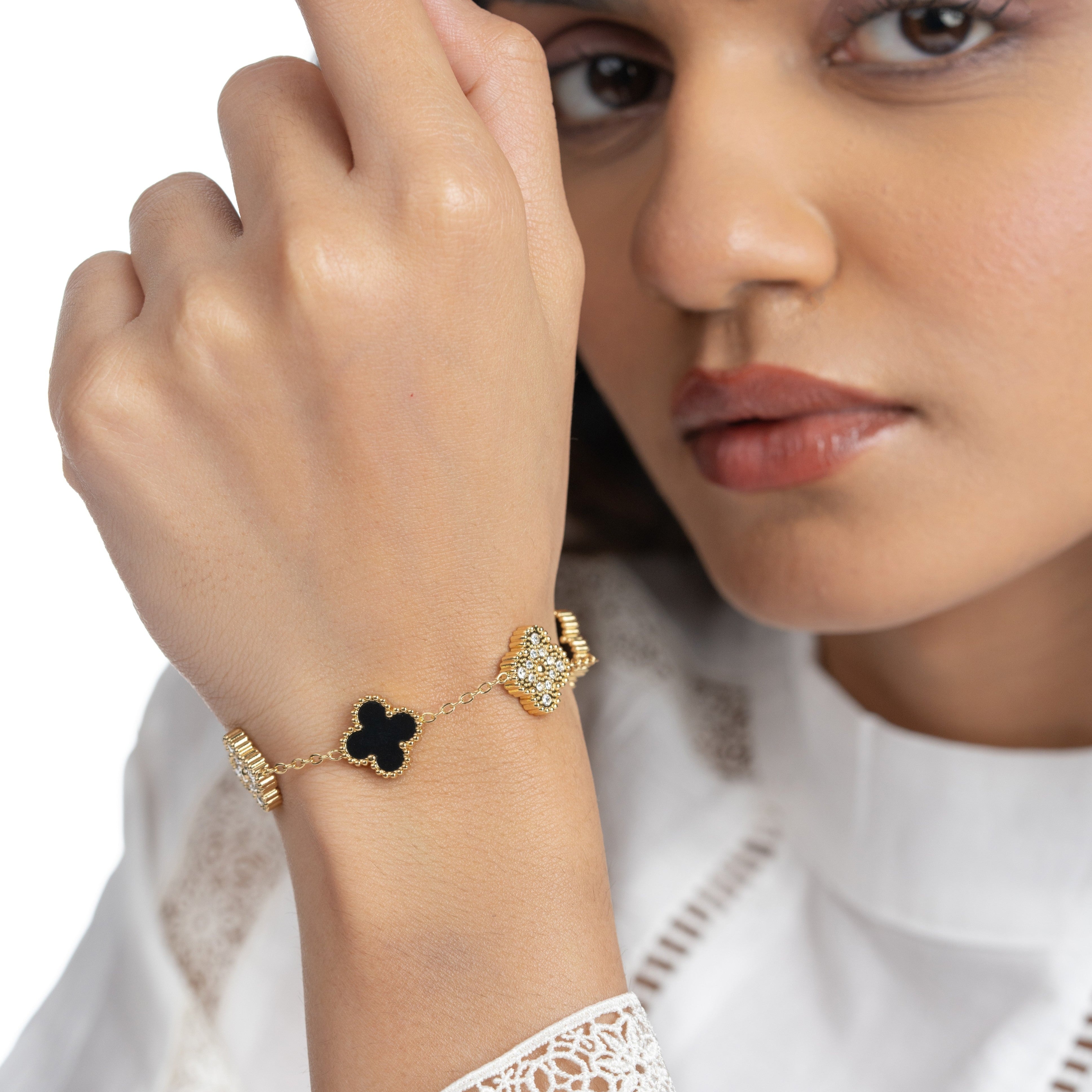 Golden Black Clover Bracelet