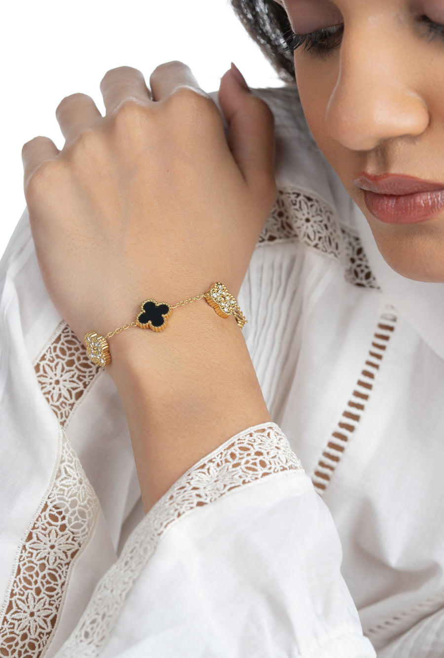 Golden Black Clover Bracelet