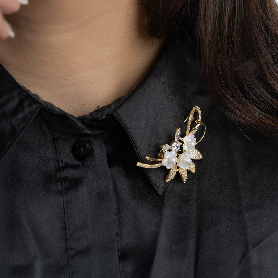 Golden Petal Brooch