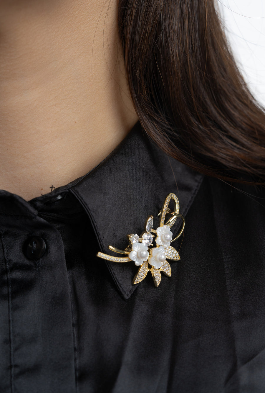 Golden Petal Brooch