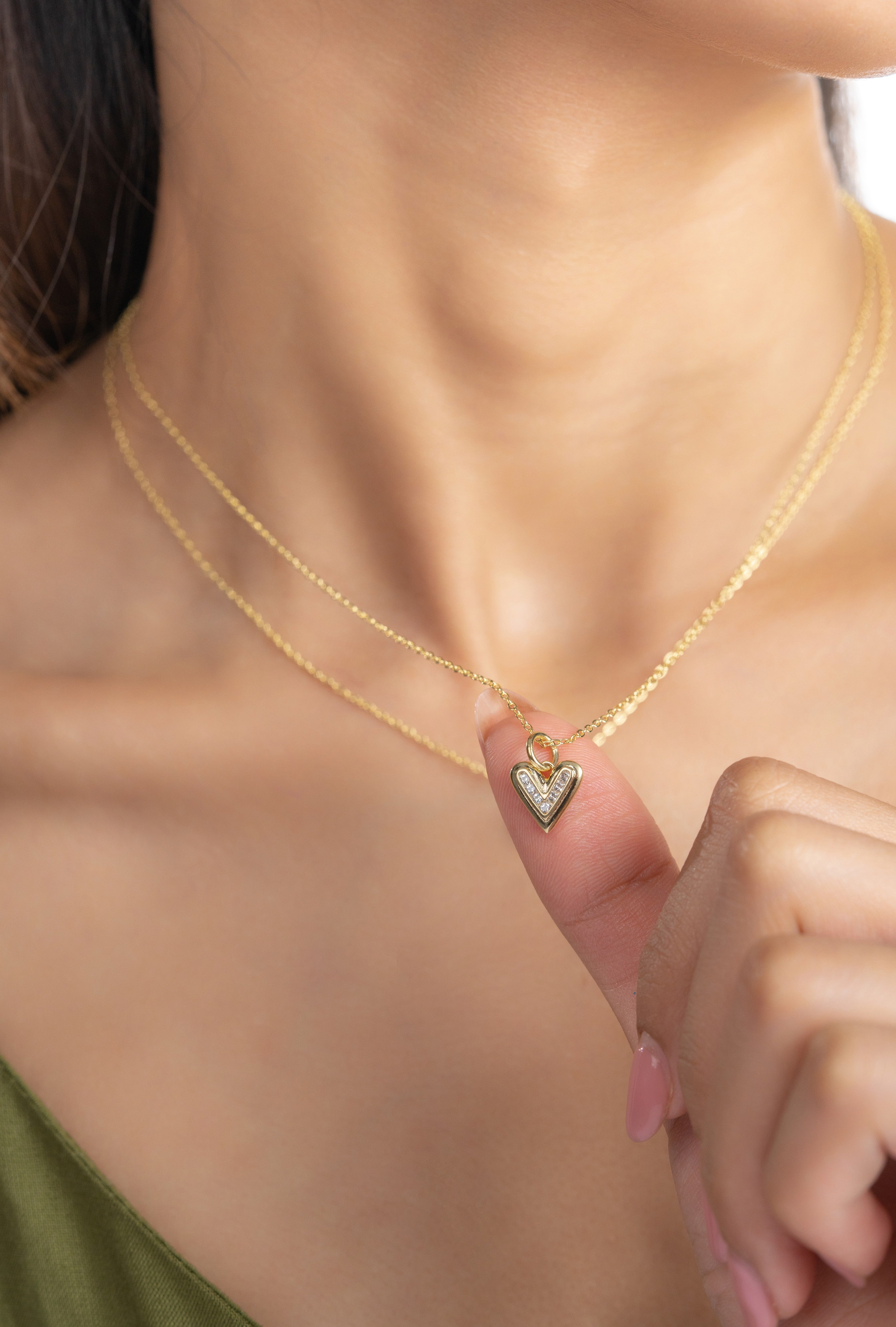 Double Layered Heart Necklace