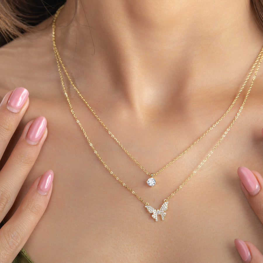 Butterfly Layered Necklace