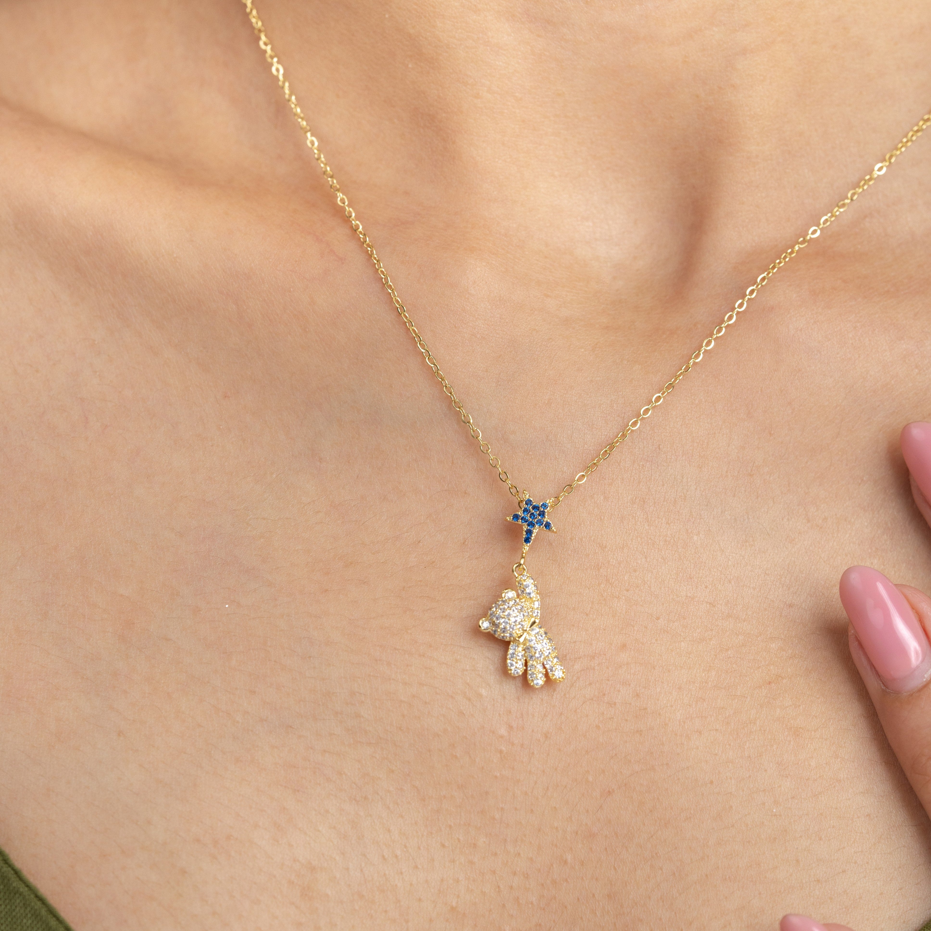 Diamond Teddy Necklace