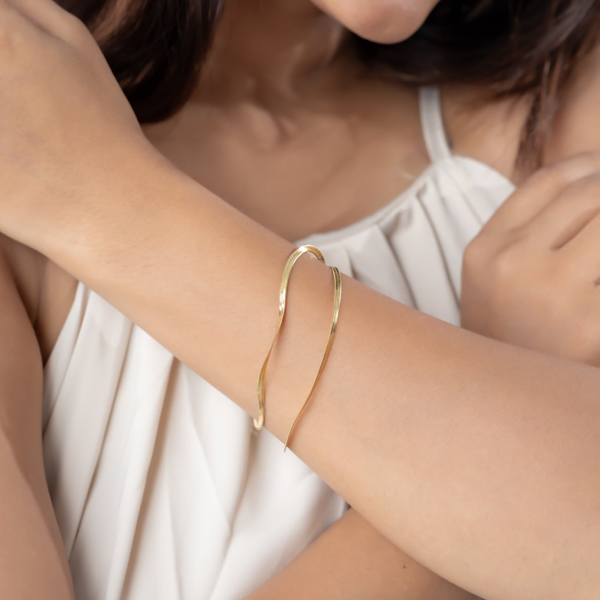 Heart With Snake Chain Bracelet