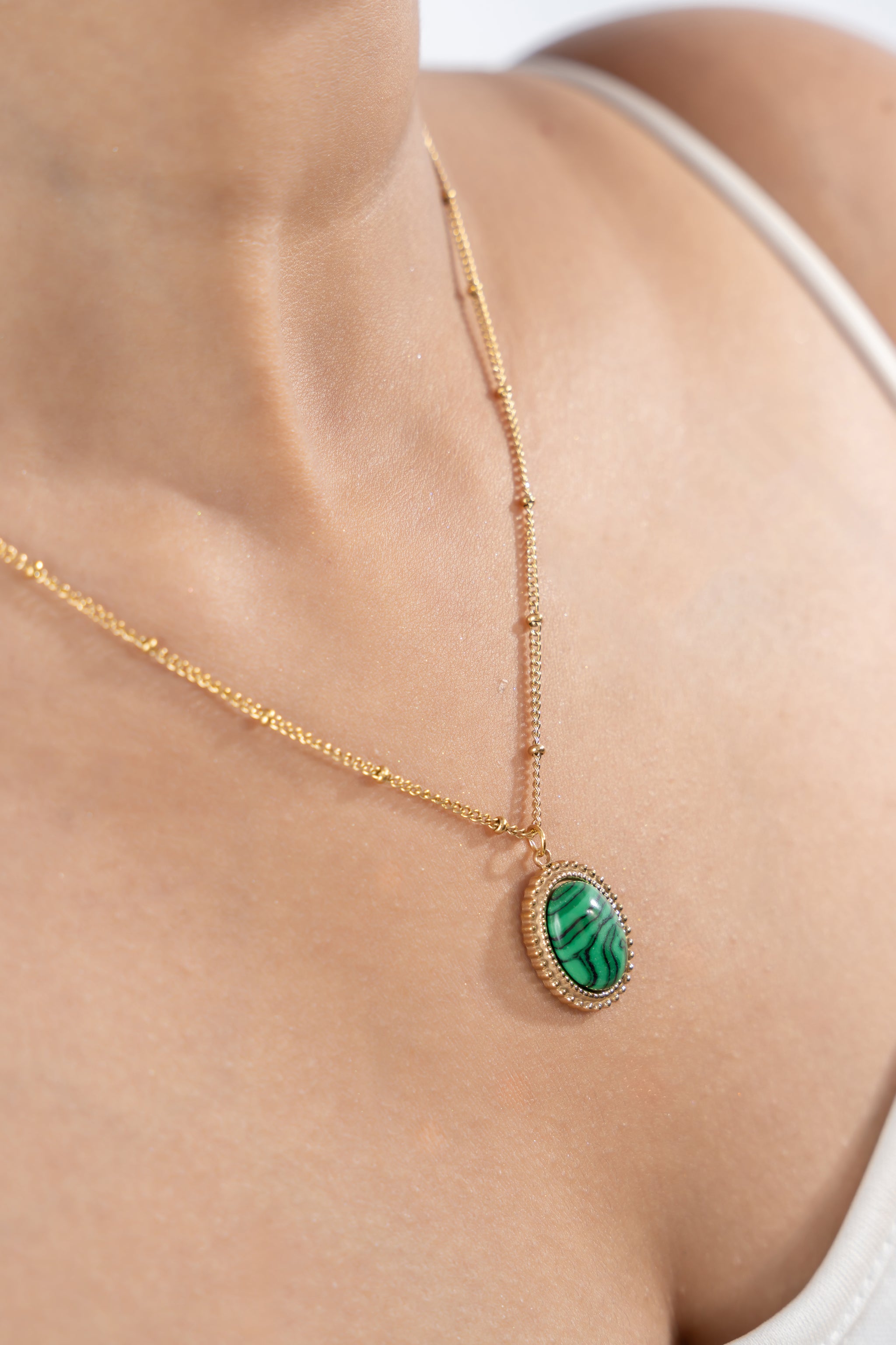 Emerald Green Stone Necklace