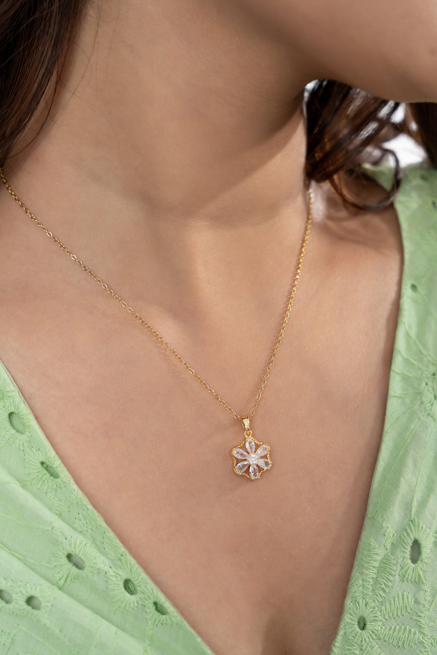 Diamond Flower Necklace