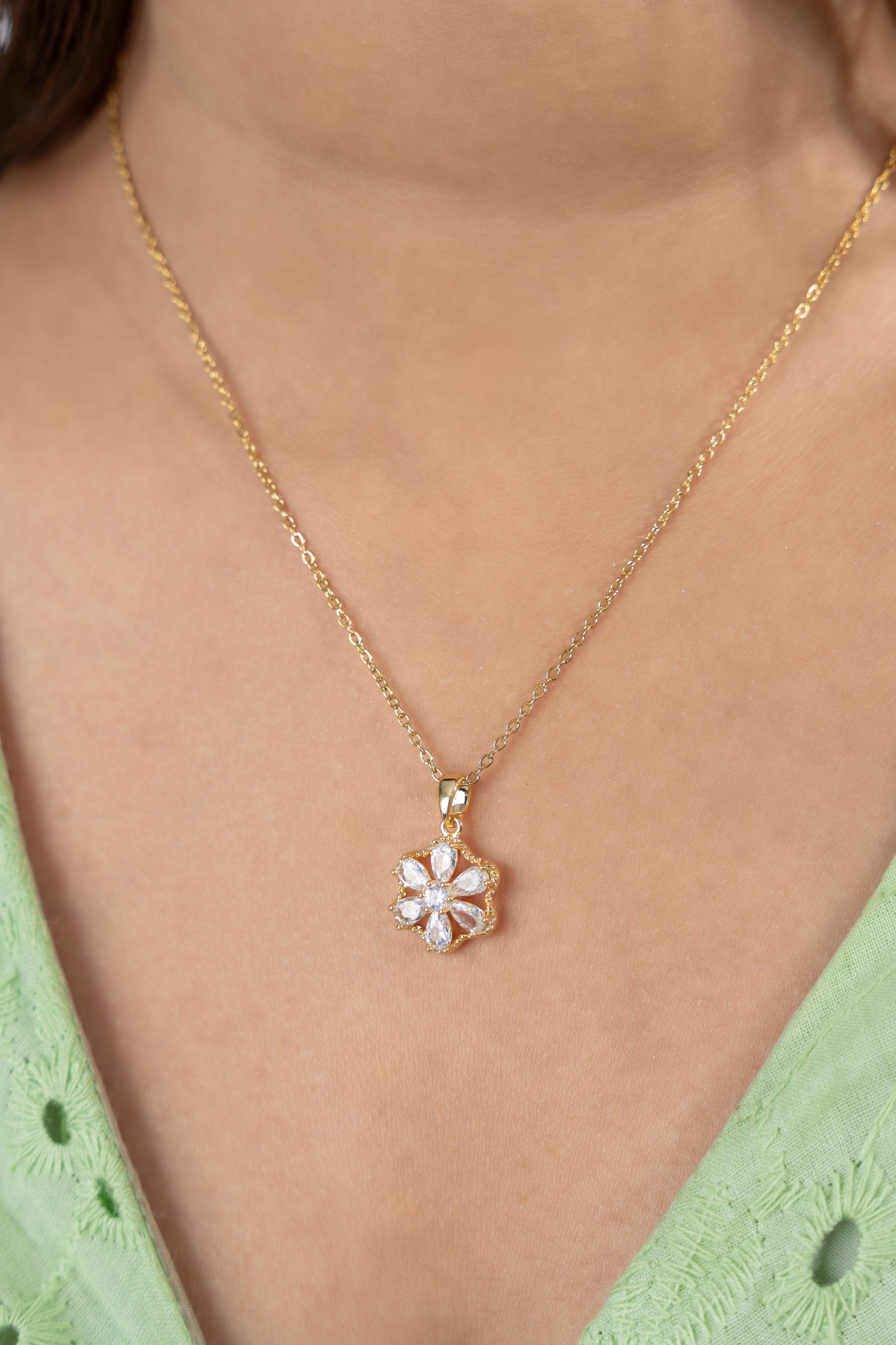 Diamond Flower Necklace